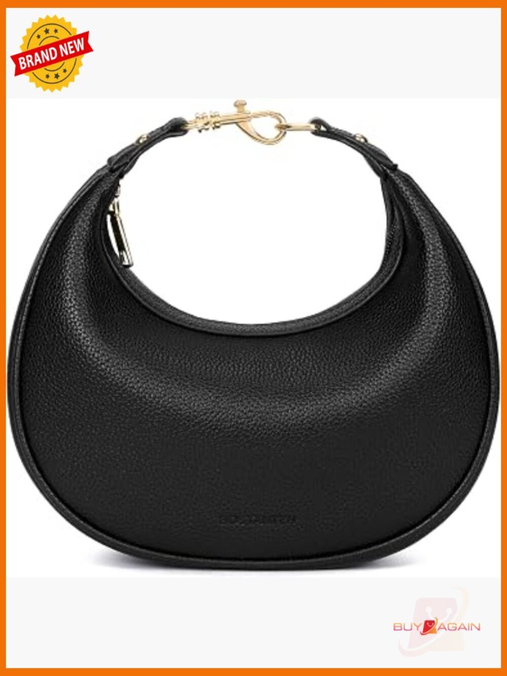 Crescent Crossbody Bag Vegan Leather Clutch Removable Strap Hobo Purse